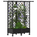 vidaXL Magasított Ágy Trellis-szel és Tetővel Fekete 124 x 40 x 127 cm