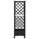 vidaXL Magasított Ágy Trellis-szel és Tetővel Fekete 124 x 40 x 127 cm
