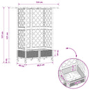 vidaXL Magasított Ágy Trellis-szel és Tetővel Fekete 124 x 40 x 127 cm