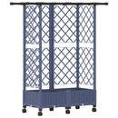 vidaXL Magasított Ágy Trellis-szel és Tetővel Szürke 124 x 40 x 127 cm