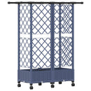 vidaXL Magasított Ágy Trellis-szel és Tetővel Szürke 124 x 40 x 127 cm
