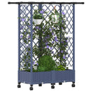 vidaXL Magasított Ágy Trellis-szel és Tetővel Szürke 124 x 40 x 127 cm