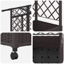 vidaXL Magasított Ágy Trellis-szel és Tetővel Barna 124 x 40 x 142 cm