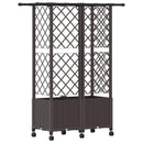vidaXL Magasított Ágy Trellis-szel és Tetővel Barna 124 x 40 x 142 cm
