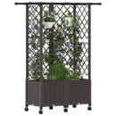 vidaXL Magasított Ágy Trellis-szel és Tetővel Barna 124 x 40 x 142 cm