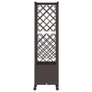 vidaXL Magasított Ágy Trellis-szel és Tetővel Barna 124 x 40 x 142 cm