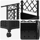 vidaXL Magasított Ágy Trellis-szel és Tetővel Fekete 124 x 40 x 142 cm