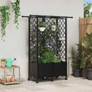 vidaXL Magasított Ágy Trellis-szel és Tetővel Fekete 124 x 40 x 142 cm