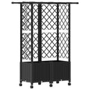 vidaXL Magasított Ágy Trellis-szel és Tetővel Fekete 124 x 40 x 142 cm