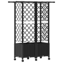 vidaXL Magasított Ágy Trellis-szel és Tetővel Fekete 124 x 40 x 142 cm