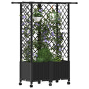 vidaXL Magasított Ágy Trellis-szel és Tetővel Fekete 124 x 40 x 142 cm