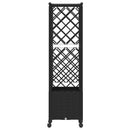 vidaXL Magasított Ágy Trellis-szel és Tetővel Fekete 124 x 40 x 142 cm
