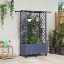 vidaXL Magasított Ágy Trellis-szel és Tetővel Szürke 124 x 40 x 142 cm