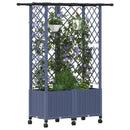 vidaXL Magasított Ágy Trellis-szel és Tetővel Szürke 124 x 40 x 142 cm