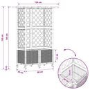 vidaXL Magasított Ágy Trellis-szel és Tetővel Szürke 124 x 40 x 142 cm