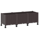 vidaXL Kerekes Kerti Ültető Barna 120 x 40 x 44 cm PP