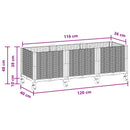 vidaXL Kerekes Kerti Ültető Barna 120 x 40 x 44 cm PP
