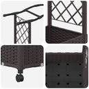 vidaXL Emelt ágy trellisszel és kerekekkel Barna 169 x 40 x 129 cm PP