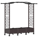 vidaXL Emelt ágy trellisszel és kerekekkel Barna 169 x 40 x 129 cm PP