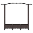 vidaXL Emelt ágy trellisszel és kerekekkel Barna 169 x 40 x 129 cm PP