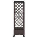 vidaXL Emelt ágy trellisszel és kerekekkel Barna 169 x 40 x 129 cm PP