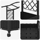 vidaXL Magasított Ágy Trellis-szel és Tetővel Fekete 169 x 40 x 129 cm