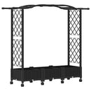 vidaXL Magasított Ágy Trellis-szel és Tetővel Fekete 169 x 40 x 129 cm