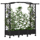 vidaXL Magasított Ágy Trellis-szel és Tetővel Fekete 169 x 40 x 129 cm