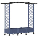 vidaXL Magasított Ágy Trellis-szel és Tetővel Szürke 169 x 40 x 129 cm