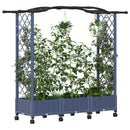 vidaXL Magasított Ágy Trellis-szel és Tetővel Szürke 169 x 40 x 129 cm