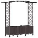 vidaXL Magasított Ágy Trellis-szel és Tetővel Barna 164 x 40 x 144 cm