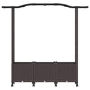 vidaXL Magasított Ágy Trellis-szel és Tetővel Barna 164 x 40 x 144 cm