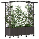 vidaXL Magasított Ágy Trellis-szel és Tetővel Barna 164 x 40 x 144 cm