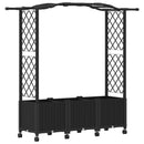 vidaXL Magasított Ágy Trellis-szel és Tetővel Fekete 164 x 40 x 144 cm