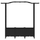 vidaXL Magasított Ágy Trellis-szel és Tetővel Fekete 164 x 40 x 144 cm