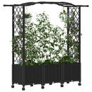 vidaXL Magasított Ágy Trellis-szel és Tetővel Fekete 164 x 40 x 144 cm