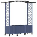 vidaXL Magasított Ágy Trellis-szel és Tetővel Szürke 164 x 40 x 144 cm