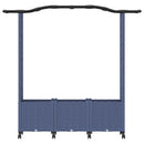vidaXL Magasított Ágy Trellis-szel és Tetővel Szürke 164 x 40 x 144 cm