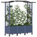 vidaXL Magasított Ágy Trellis-szel és Tetővel Szürke 164 x 40 x 144 cm