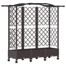 vidaXL Magasított Ágy Trellis-szel és Tetővel Barna 163 x 40 x 129 cm