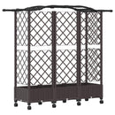 vidaXL Magasított Ágy Trellis-szel és Tetővel Barna 163 x 40 x 129 cm
