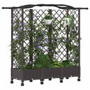 vidaXL Magasított Ágy Trellis-szel és Tetővel Barna 163 x 40 x 129 cm