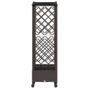 vidaXL Magasított Ágy Trellis-szel és Tetővel Barna 163 x 40 x 129 cm