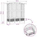 vidaXL Magasított Ágy Trellis-szel és Tetővel Barna 163 x 40 x 129 cm