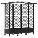 vidaXL Magasított Ágy Trellis-szel és Tetővel Fekete 163 x 40 x 129 cm