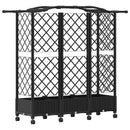 vidaXL Magasított Ágy Trellis-szel és Tetővel Fekete 163 x 40 x 129 cm