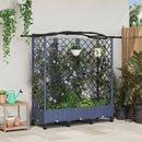 vidaXL Magasított Ágy Trellis-szel és Tetővel Szürke 163 x 40 x 129 cm