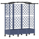 vidaXL Magasított Ágy Trellis-szel és Tetővel Szürke 163 x 40 x 129 cm