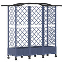 vidaXL Magasított Ágy Trellis-szel és Tetővel Szürke 163 x 40 x 129 cm