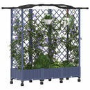 vidaXL Magasított Ágy Trellis-szel és Tetővel Szürke 163 x 40 x 129 cm